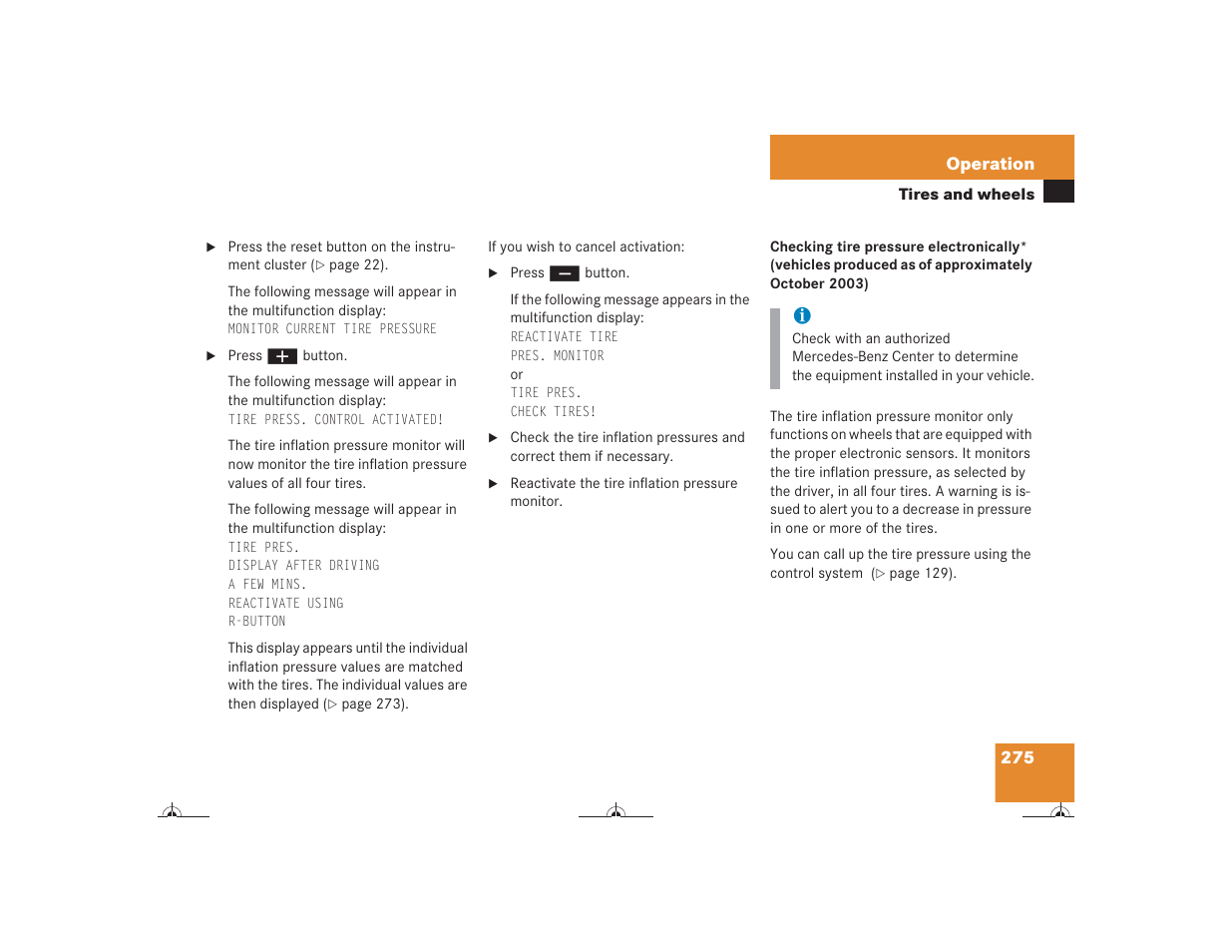 Mercedes-Benz CL-Class 2004 Owners Manual User Manual | Page 276 / 418