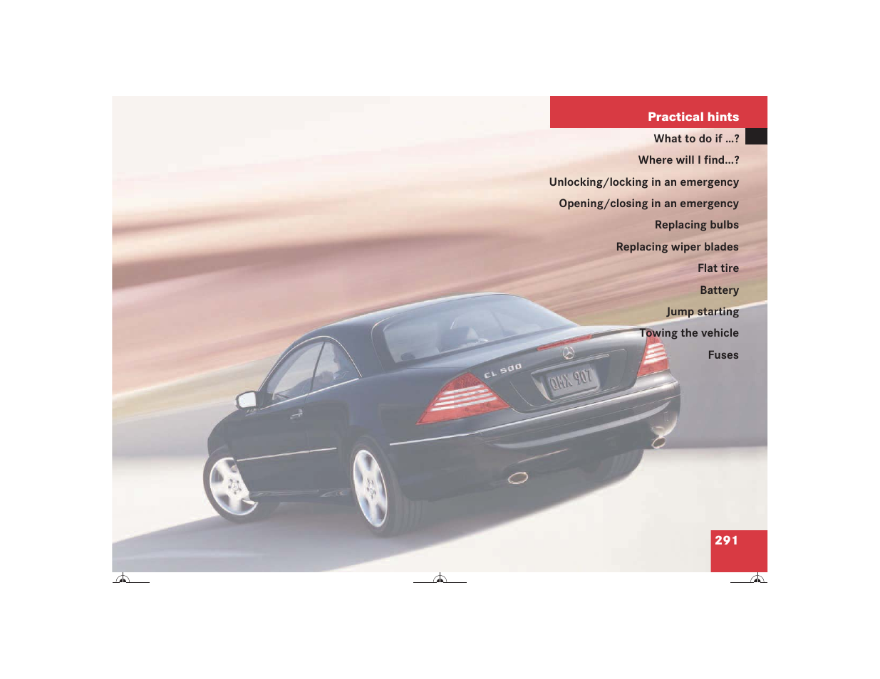 Mercedes-Benz CL-Class 2004 Owners Manual User Manual | Page 292 / 418