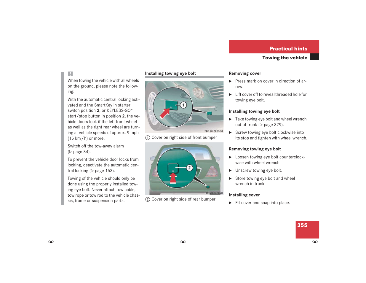 Mercedes-Benz CL-Class 2004 Owners Manual User Manual | Page 356 / 418