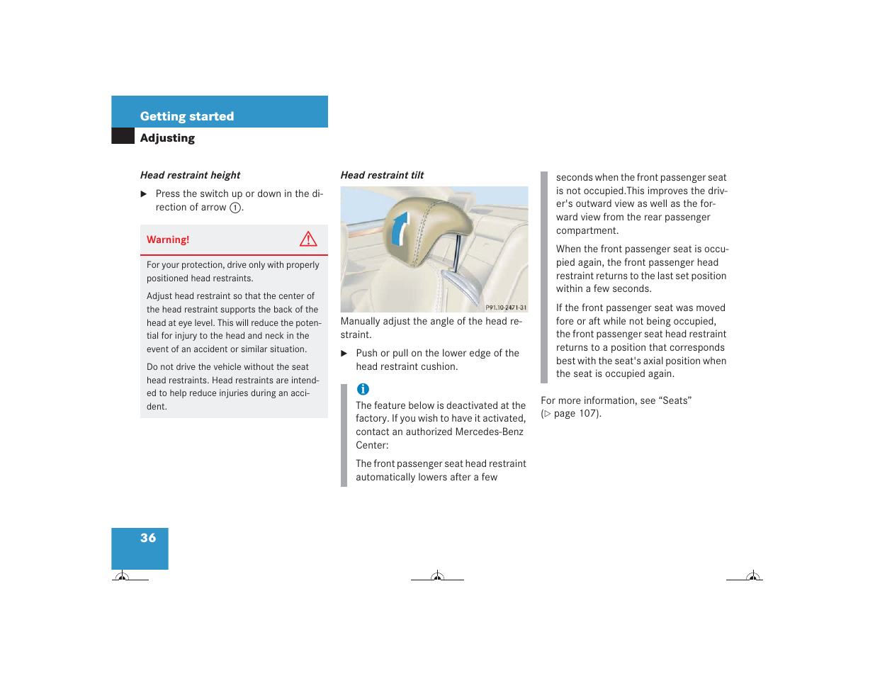 Mercedes-Benz CL-Class 2004 Owners Manual User Manual | Page 37 / 418