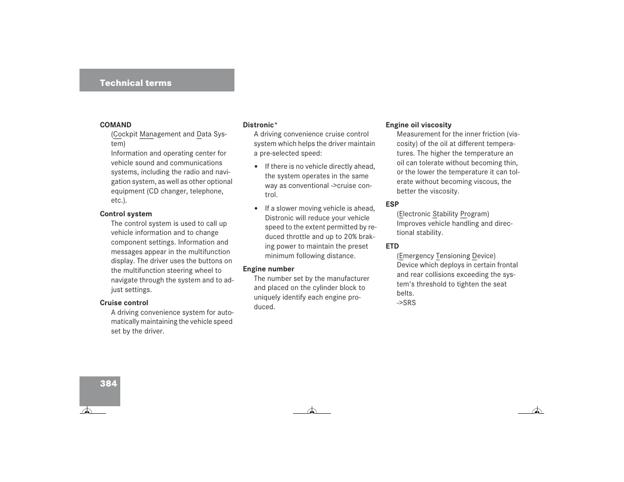 Mercedes-Benz CL-Class 2004 Owners Manual User Manual | Page 385 / 418
