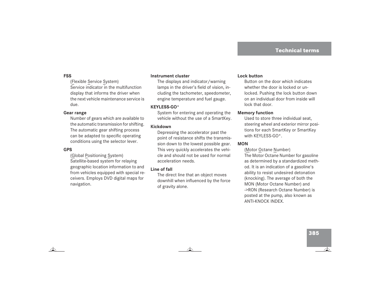 Mercedes-Benz CL-Class 2004 Owners Manual User Manual | Page 386 / 418