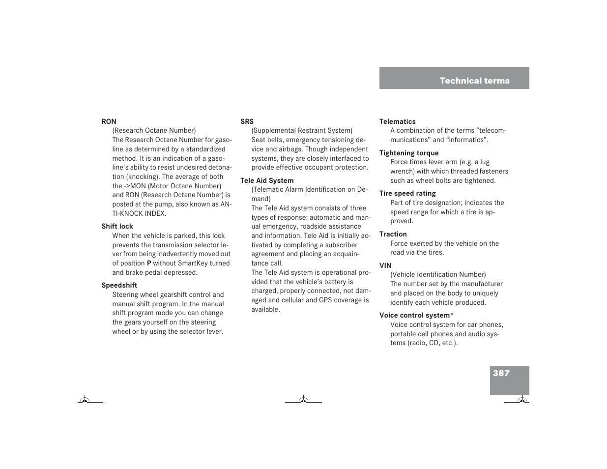 Mercedes-Benz CL-Class 2004 Owners Manual User Manual | Page 388 / 418