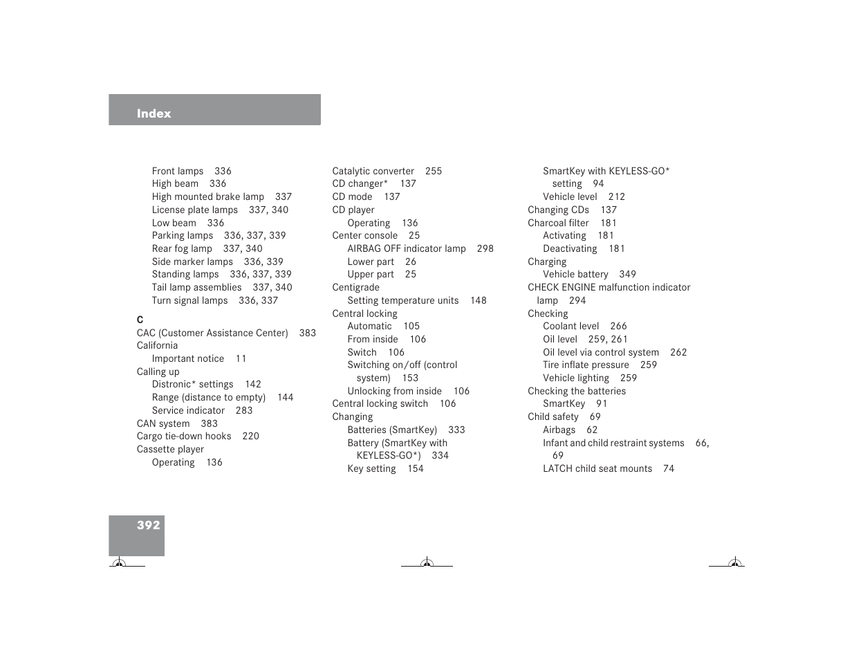 Mercedes-Benz CL-Class 2004 Owners Manual User Manual | Page 393 / 418