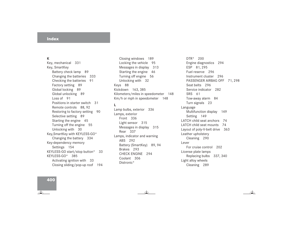 Mercedes-Benz CL-Class 2004 Owners Manual User Manual | Page 401 / 418