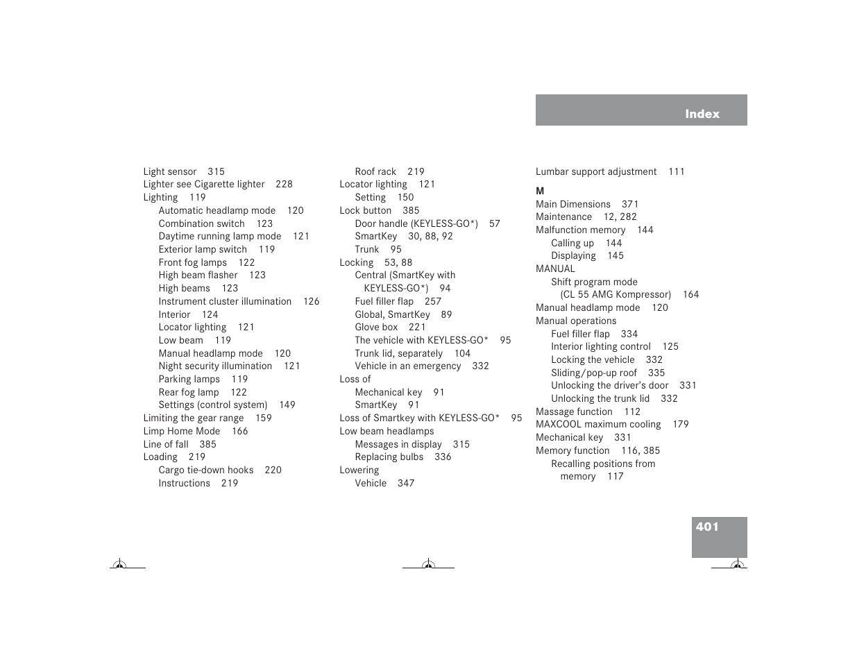 Mercedes-Benz CL-Class 2004 Owners Manual User Manual | Page 402 / 418