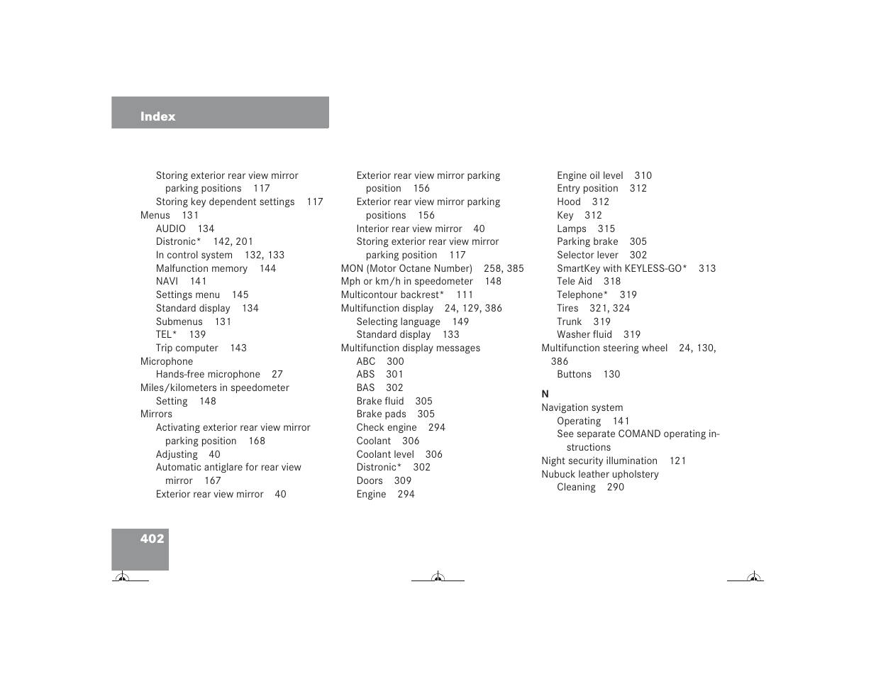 Mercedes-Benz CL-Class 2004 Owners Manual User Manual | Page 403 / 418