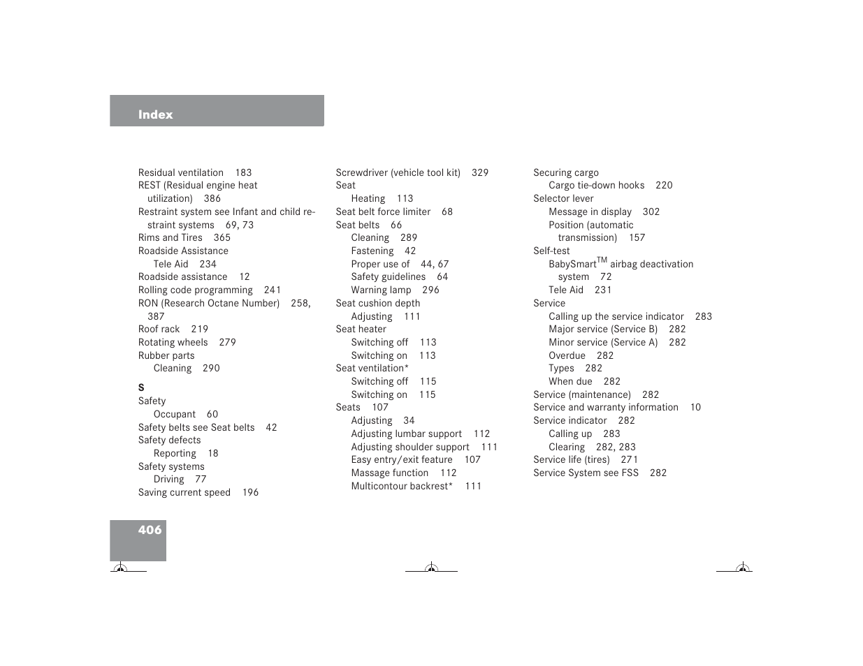 Mercedes-Benz CL-Class 2004 Owners Manual User Manual | Page 407 / 418