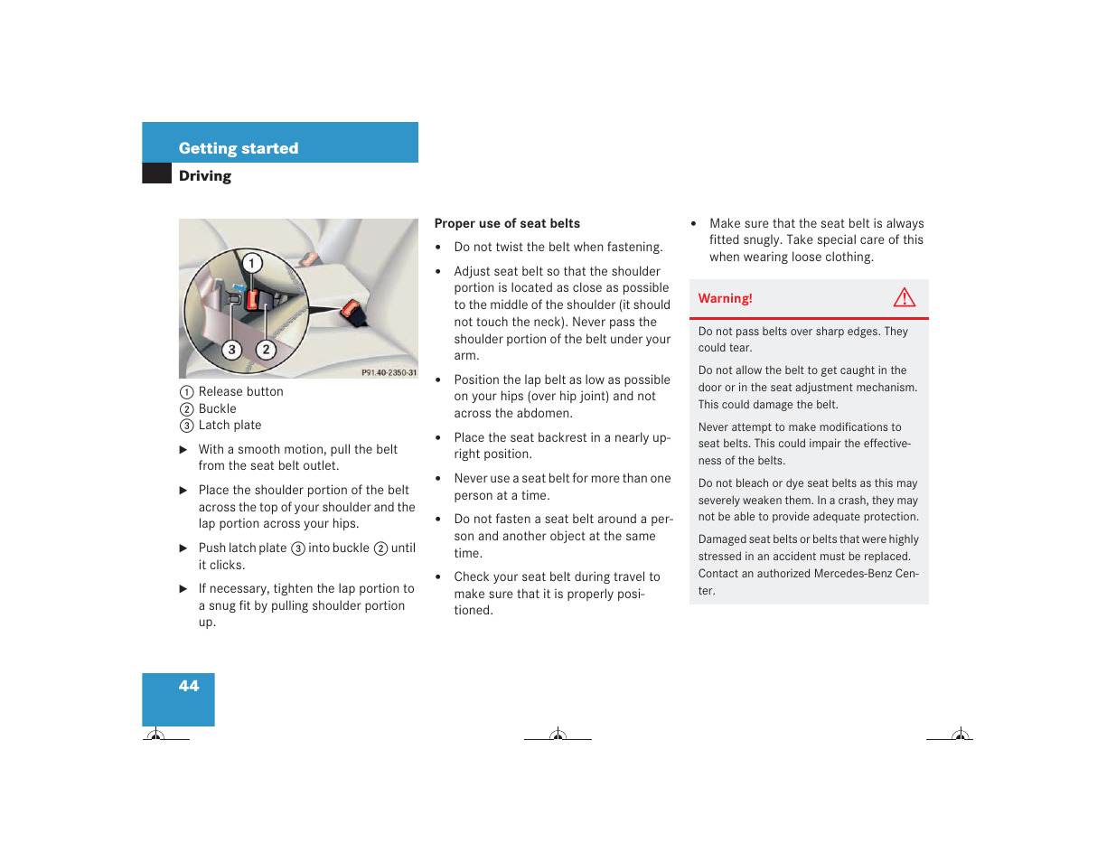 Mercedes-Benz CL-Class 2004 Owners Manual User Manual | Page 45 / 418