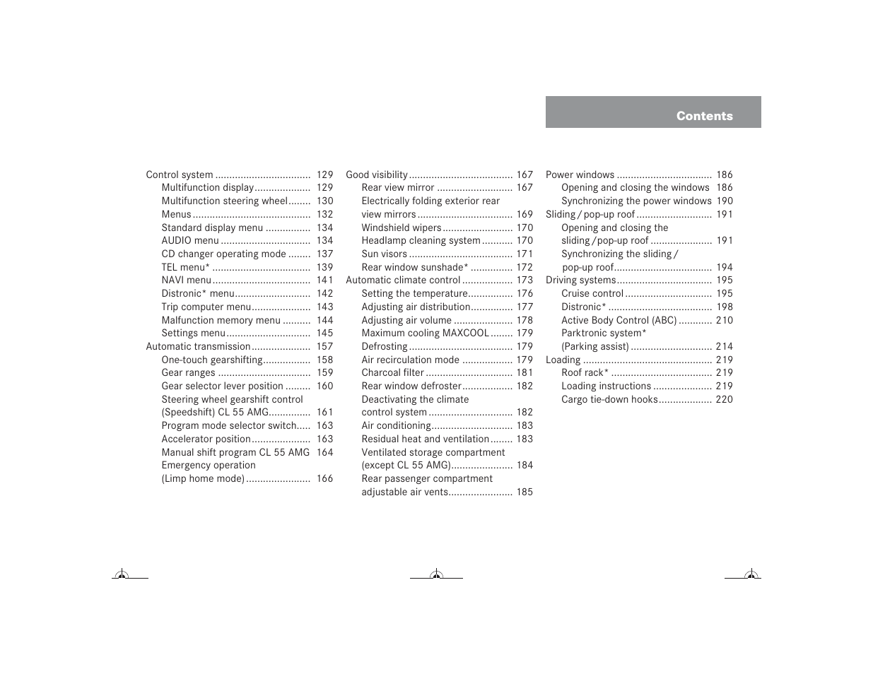 Mercedes-Benz CL-Class 2004 Owners Manual User Manual | Page 6 / 418
