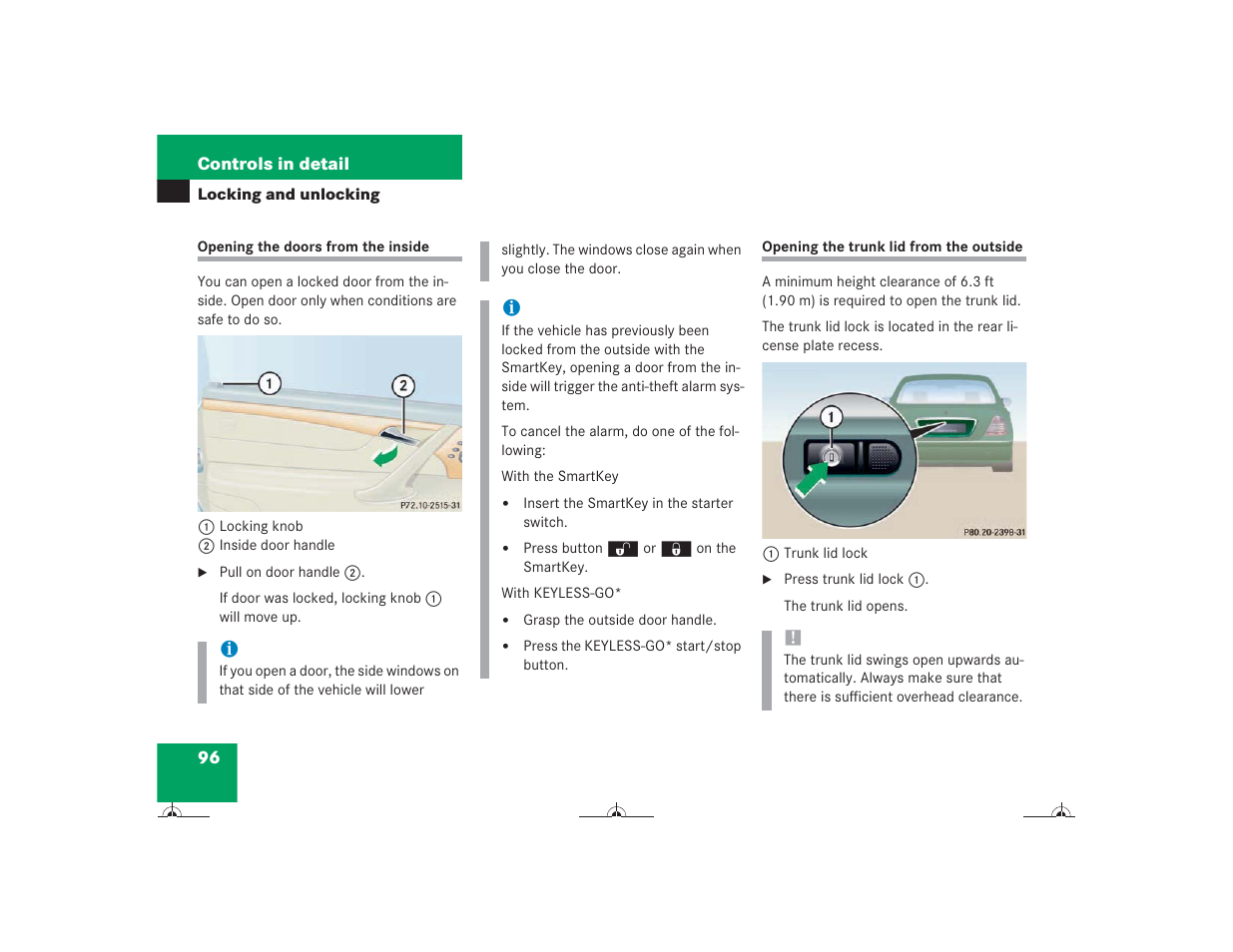 Mercedes-Benz CL-Class 2004 Owners Manual User Manual | Page 97 / 418