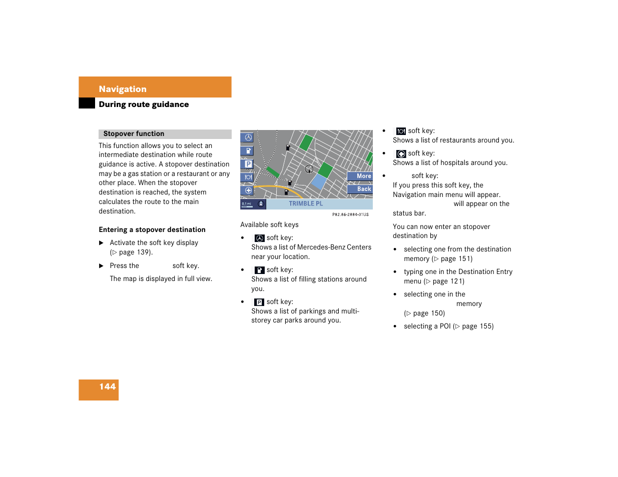 144 navigation | Mercedes-Benz S-Class 2004 COMAND Manual User Manual | Page 153 / 227