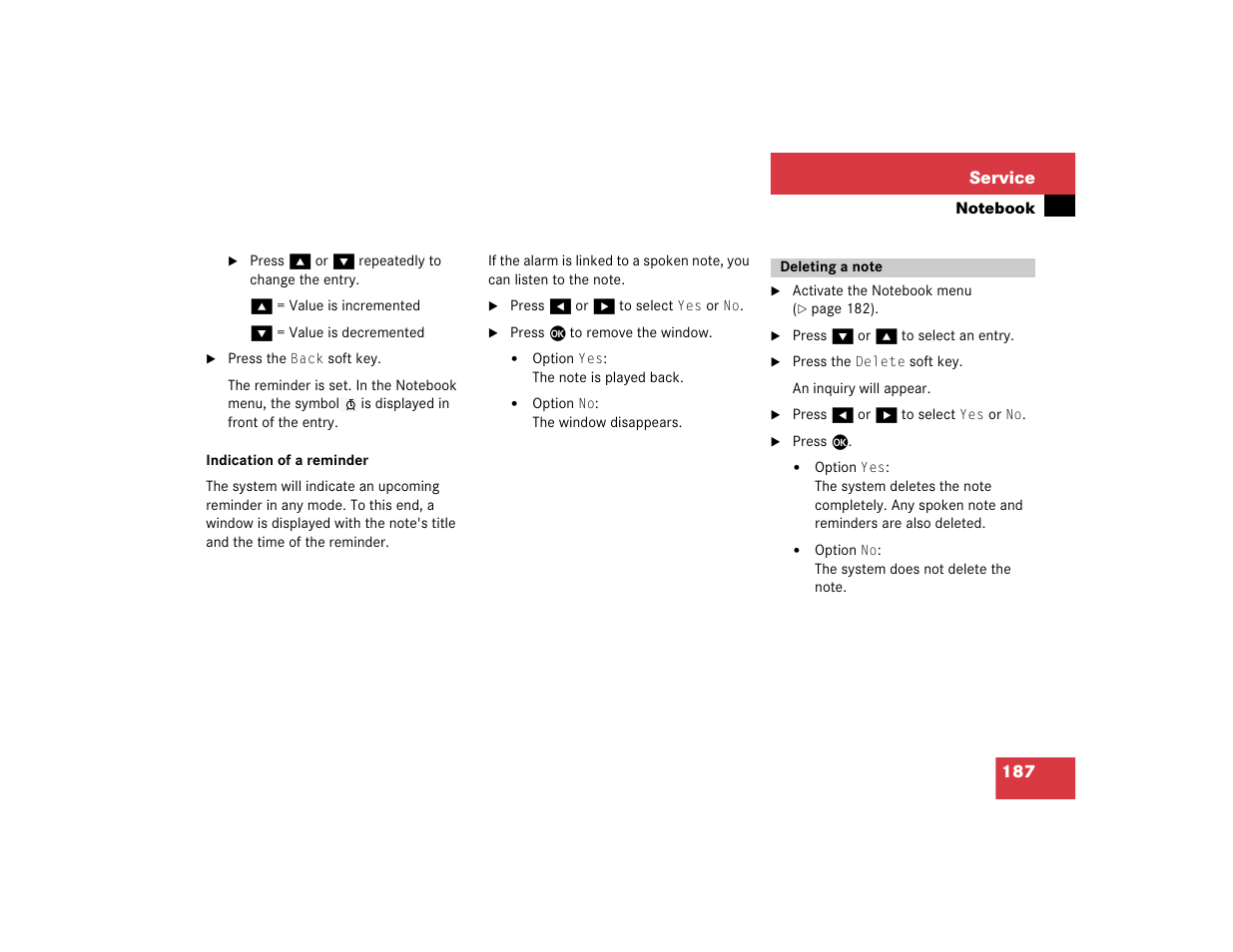 187 service | Mercedes-Benz S-Class 2004 COMAND Manual User Manual | Page 196 / 227