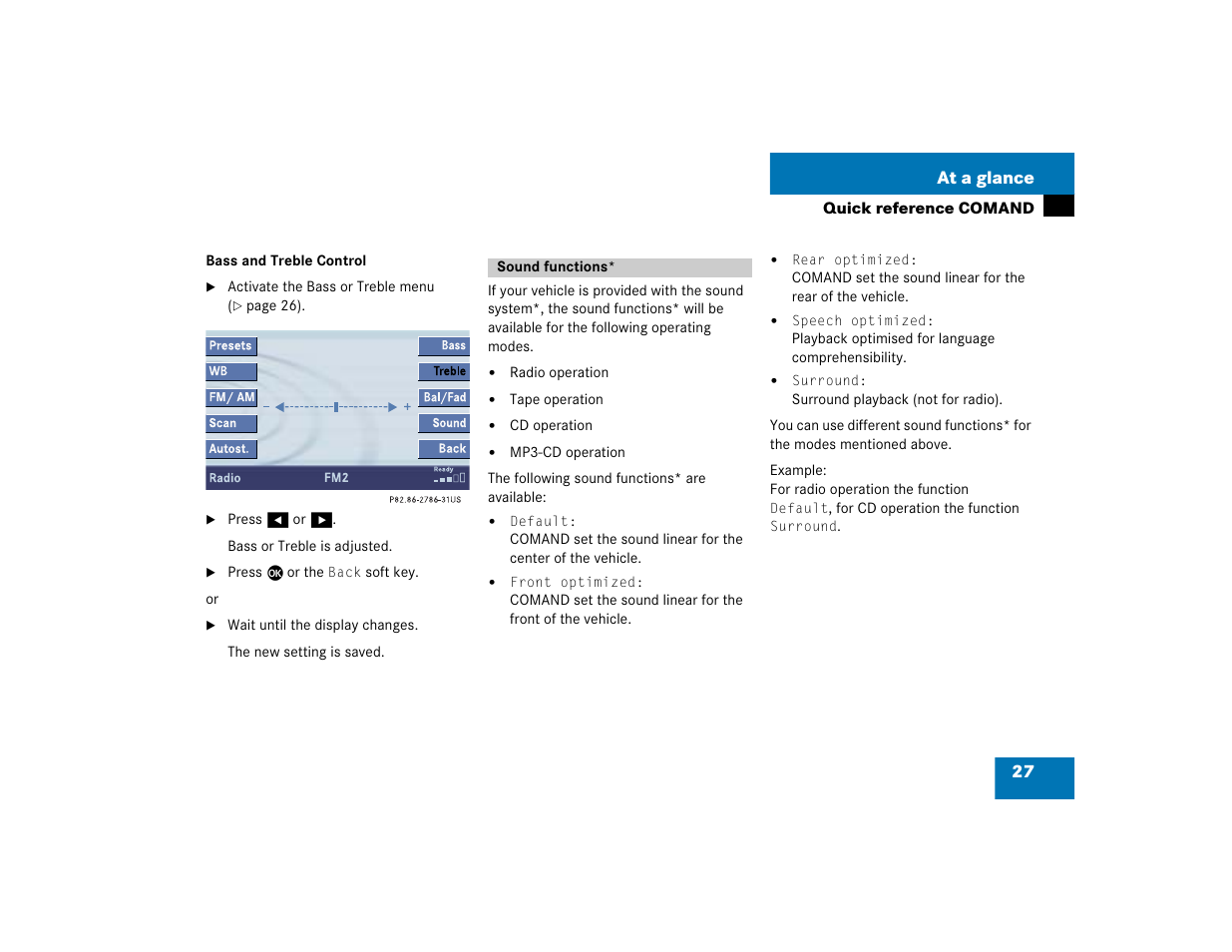 27 at a glance | Mercedes-Benz S-Class 2004 COMAND Manual User Manual | Page 36 / 227