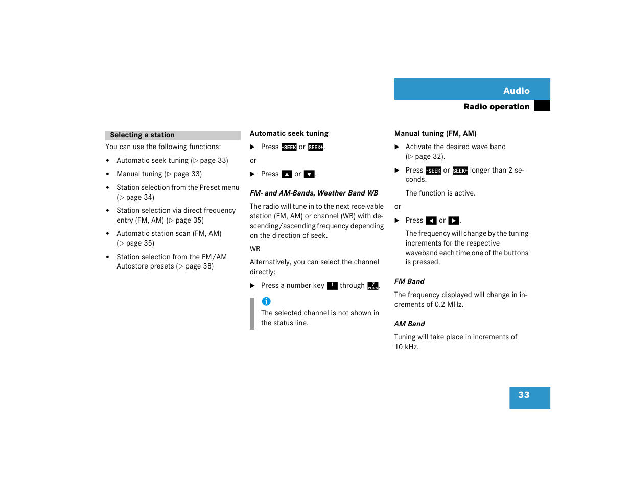 33 audio | Mercedes-Benz S-Class 2004 COMAND Manual User Manual | Page 42 / 227