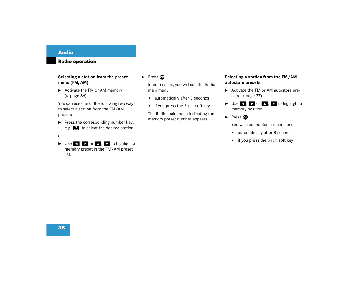 38 audio | Mercedes-Benz S-Class 2004 COMAND Manual User Manual | Page 47 / 227