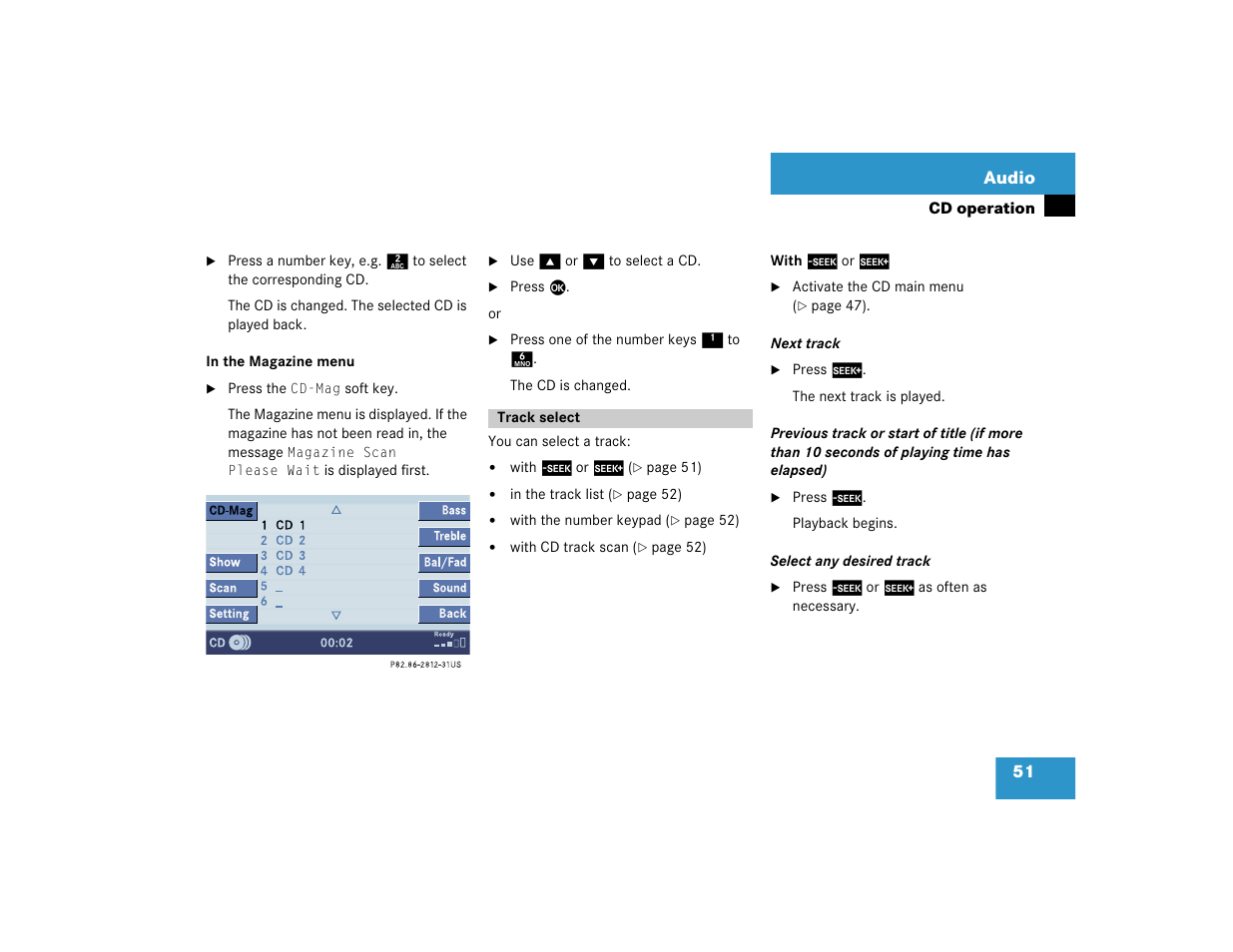 51 audio | Mercedes-Benz S-Class 2004 COMAND Manual User Manual | Page 60 / 227