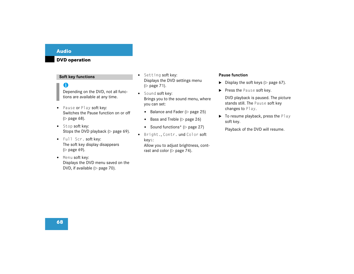 68 audio | Mercedes-Benz S-Class 2004 COMAND Manual User Manual | Page 77 / 227