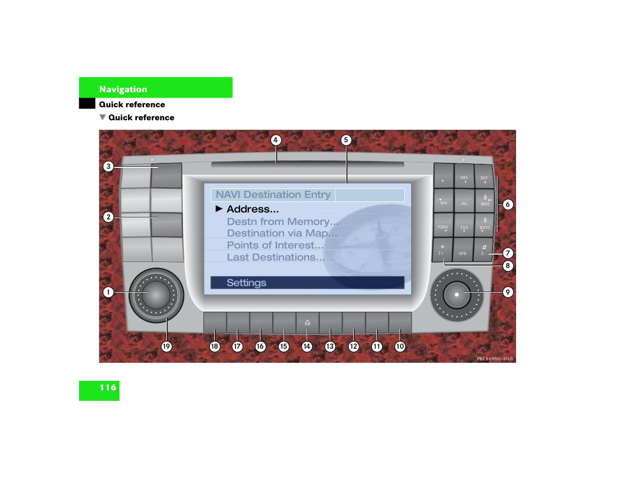 116 navigation | Mercedes-Benz CL-Class 2003 COMAND Manual User Manual | Page 124 / 225
