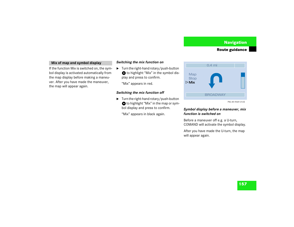 157 navigation | Mercedes-Benz CL-Class 2003 COMAND Manual User Manual | Page 165 / 225