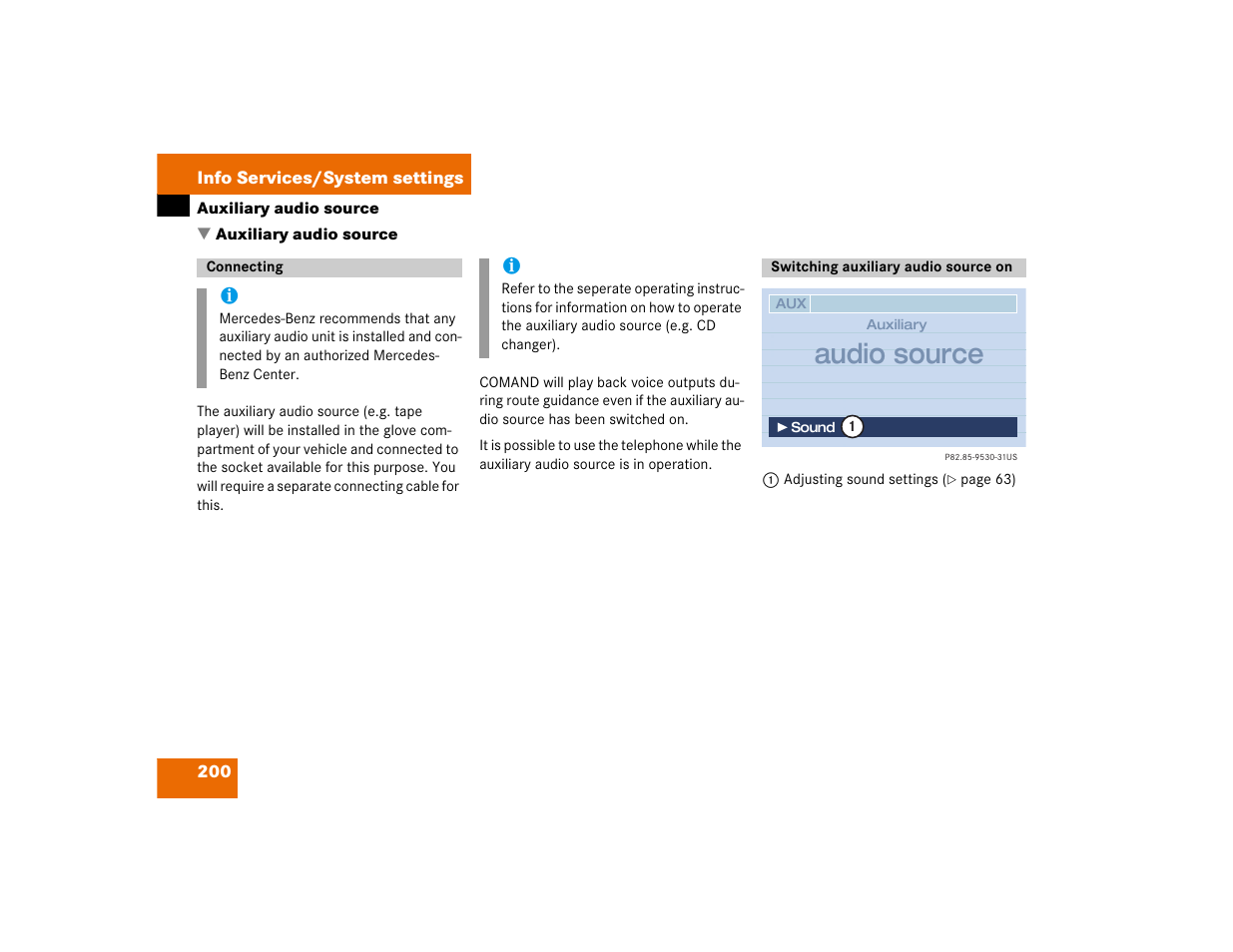 Audio source | Mercedes-Benz CL-Class 2003 COMAND Manual User Manual | Page 208 / 225