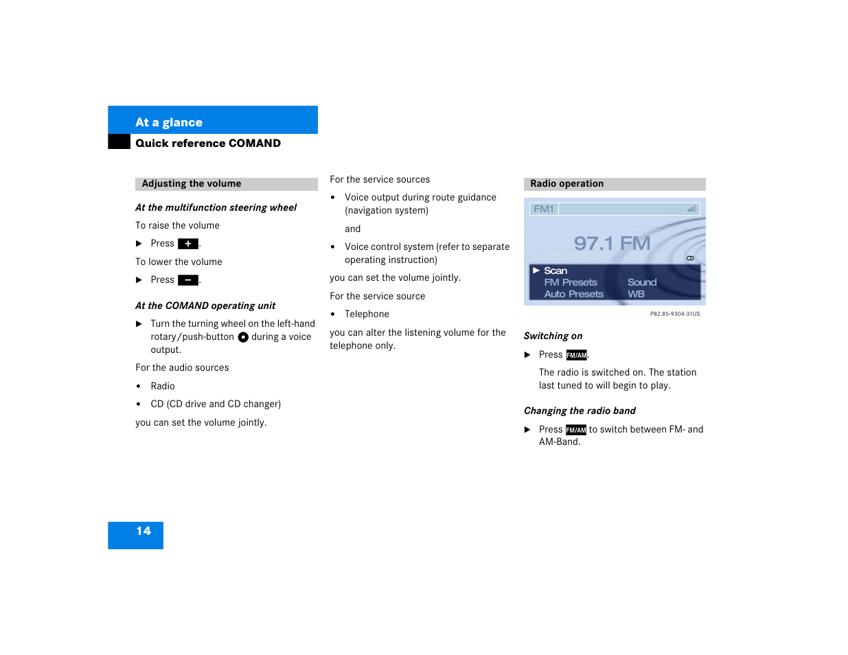 1 fm | Mercedes-Benz CL-Class 2003 COMAND Manual User Manual | Page 22 / 225