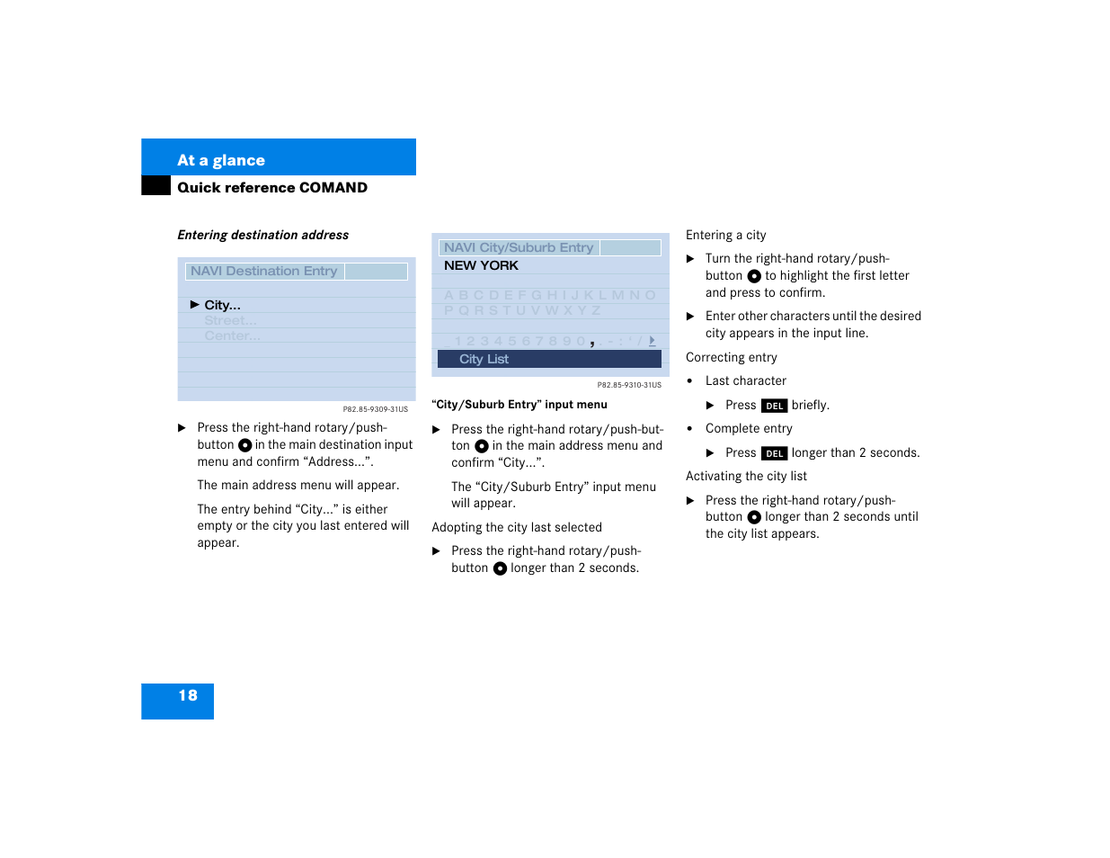 18 at a glance | Mercedes-Benz CL-Class 2003 COMAND Manual User Manual | Page 26 / 225