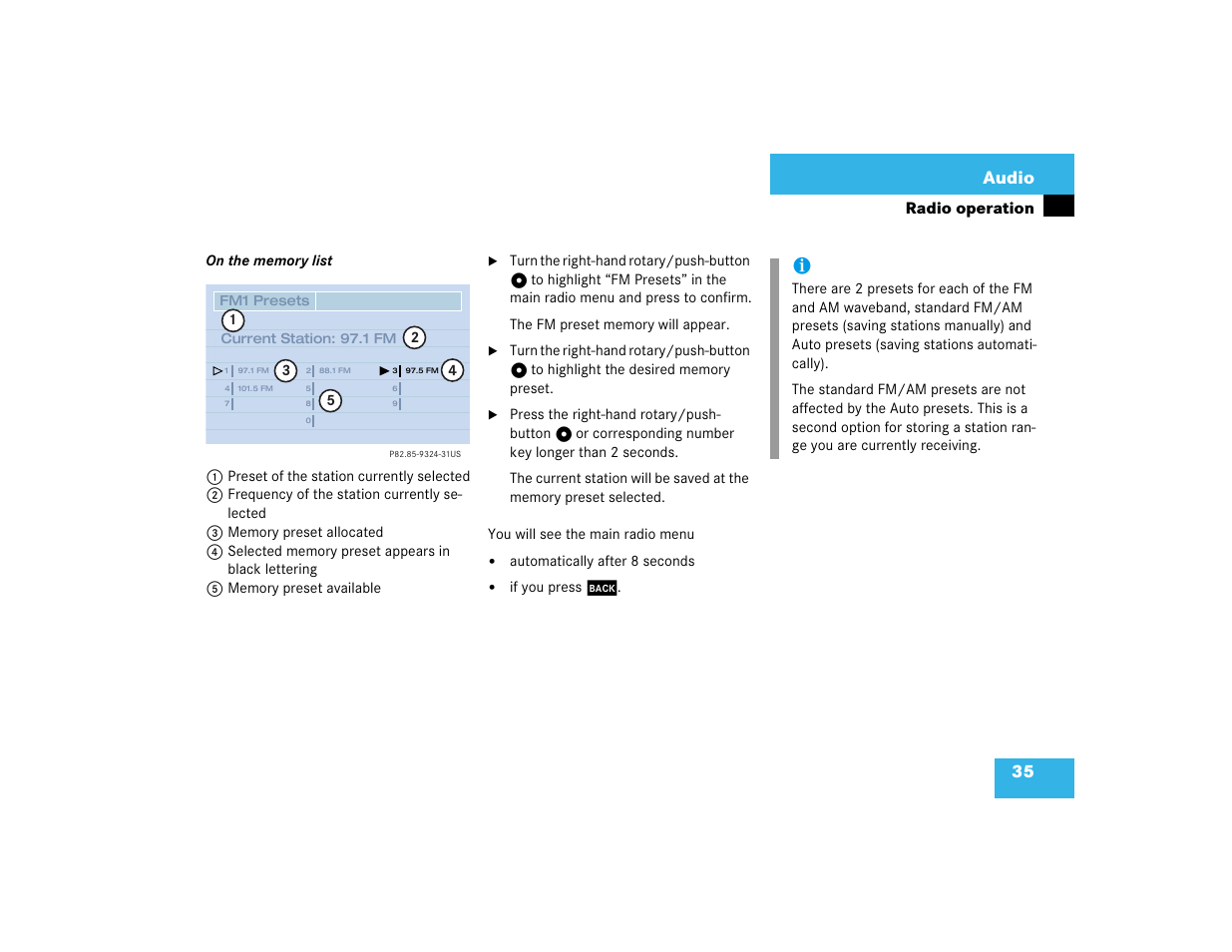 35 audio | Mercedes-Benz CL-Class 2003 COMAND Manual User Manual | Page 43 / 225