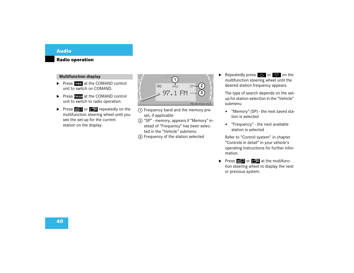1 fm | Mercedes-Benz CL-Class 2003 COMAND Manual User Manual | Page 48 / 225