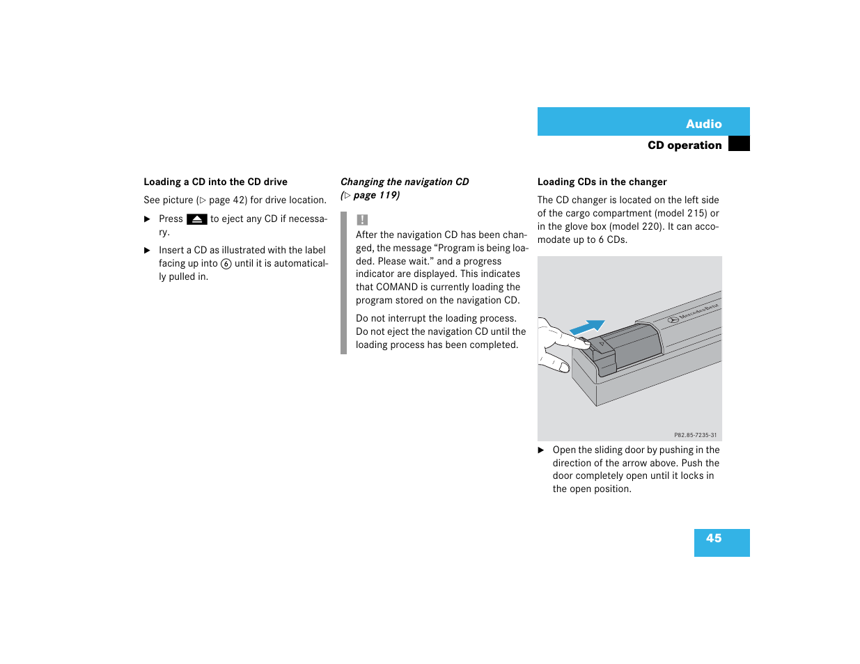 Mercedes-Benz CL-Class 2003 COMAND Manual User Manual | Page 53 / 225