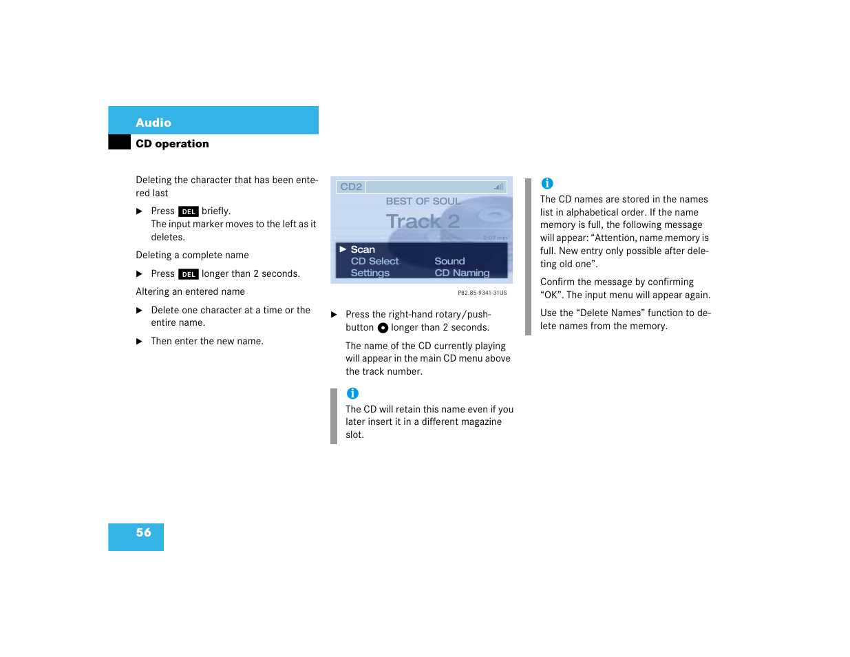 Track 2 | Mercedes-Benz CL-Class 2003 COMAND Manual User Manual | Page 64 / 225