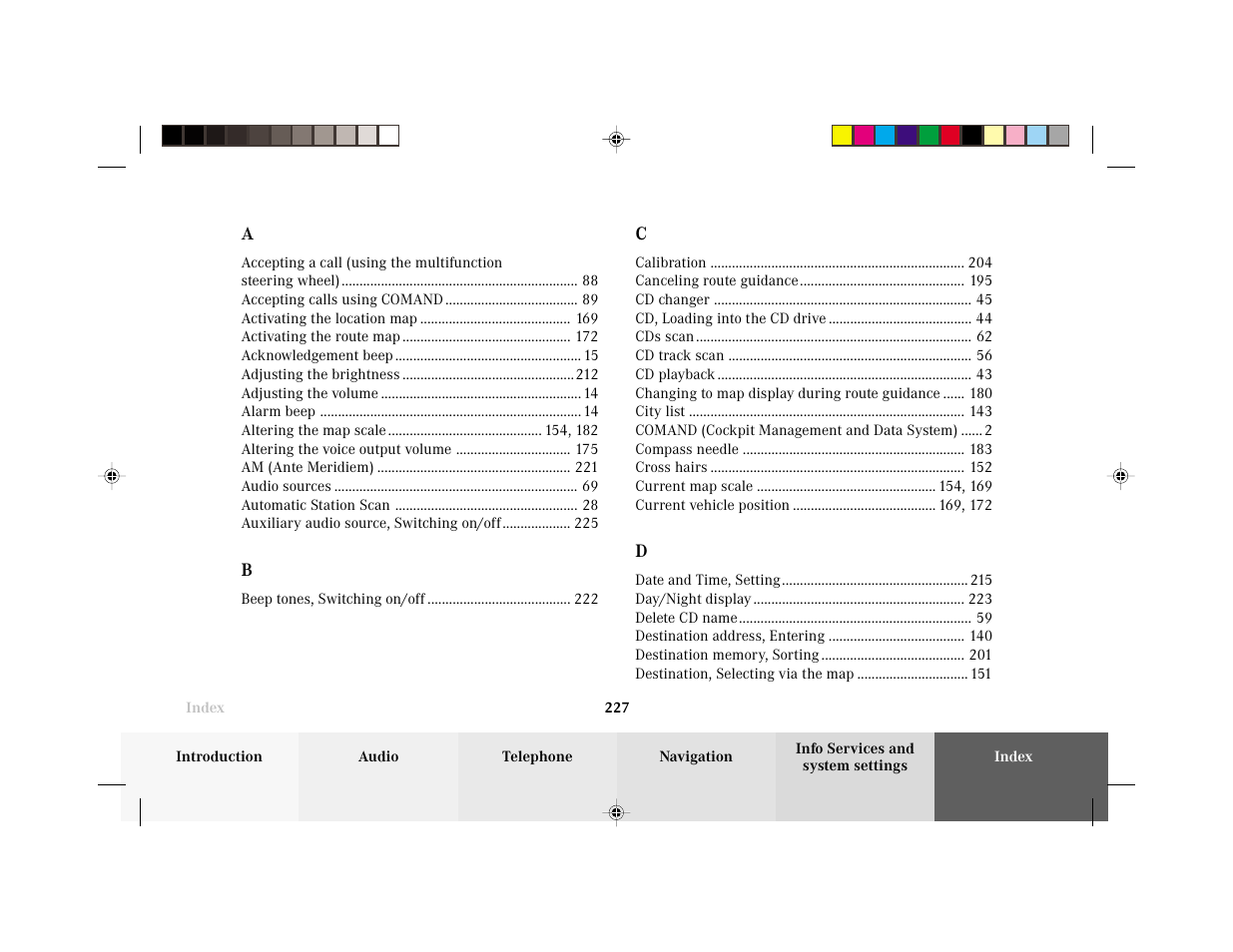 Mercedes-Benz E-Wagon 2003 COMAND Manual User Manual | Page 229 / 235