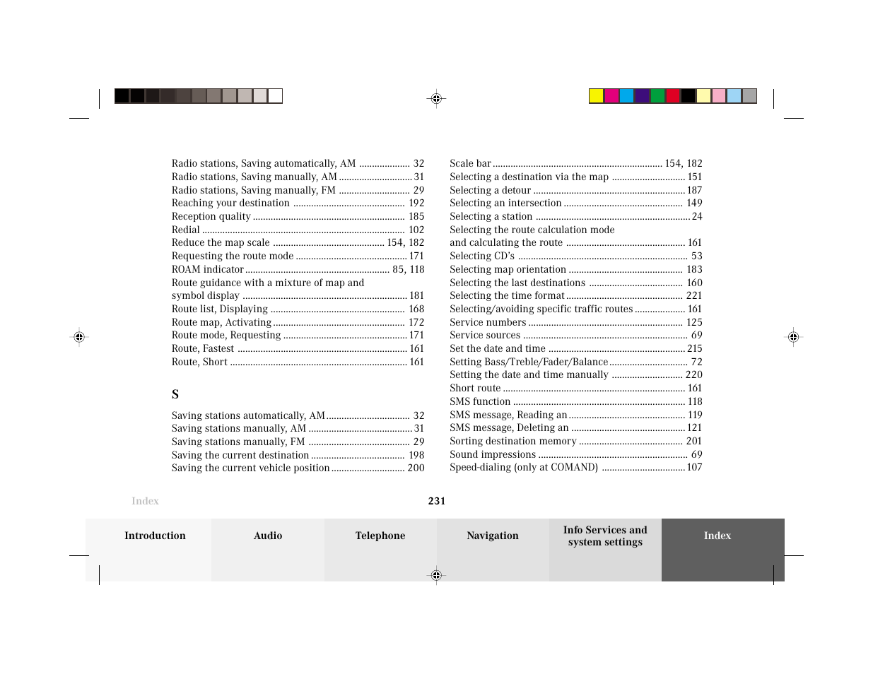 Mercedes-Benz E-Wagon 2003 COMAND Manual User Manual | Page 233 / 235