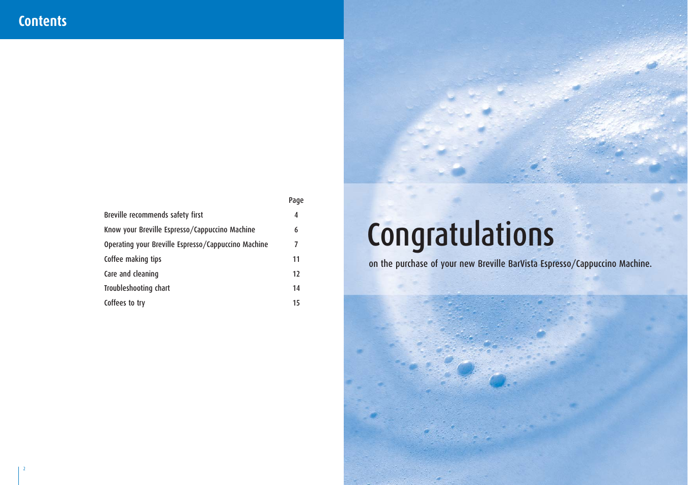 Breville BES200 User Manual | Page 2 / 8