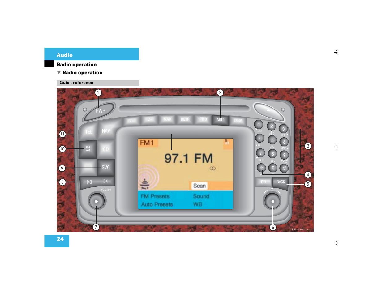 24 audio | Mercedes-Benz SL-Class 2003 COMAND Manual User Manual | Page 32 / 226