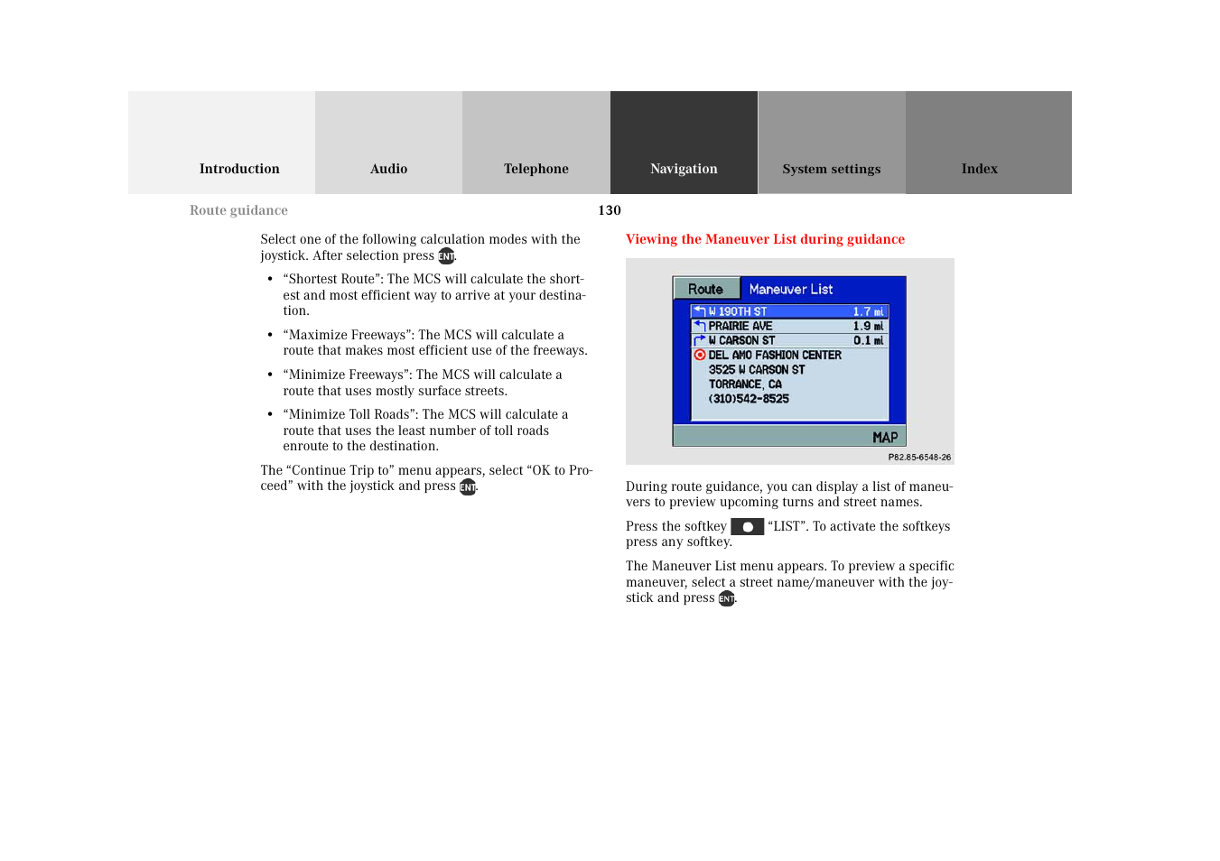 Mercedes-Benz M-Class 2002 COMAND Manual User Manual | Page 134 / 165