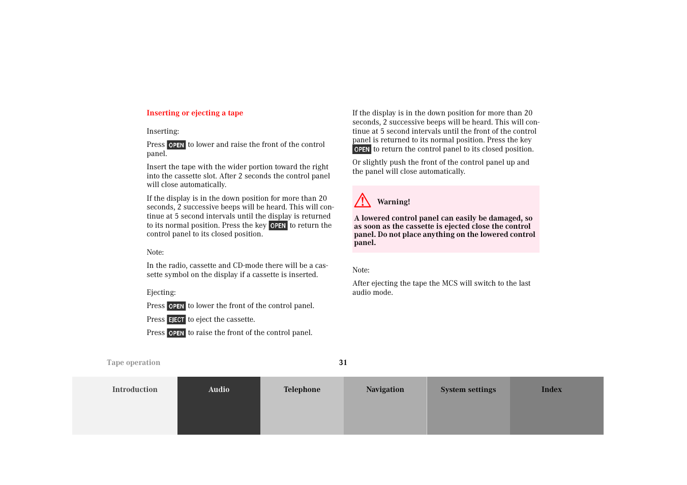 Mercedes-Benz M-Class 2002 COMAND Manual User Manual | Page 35 / 165