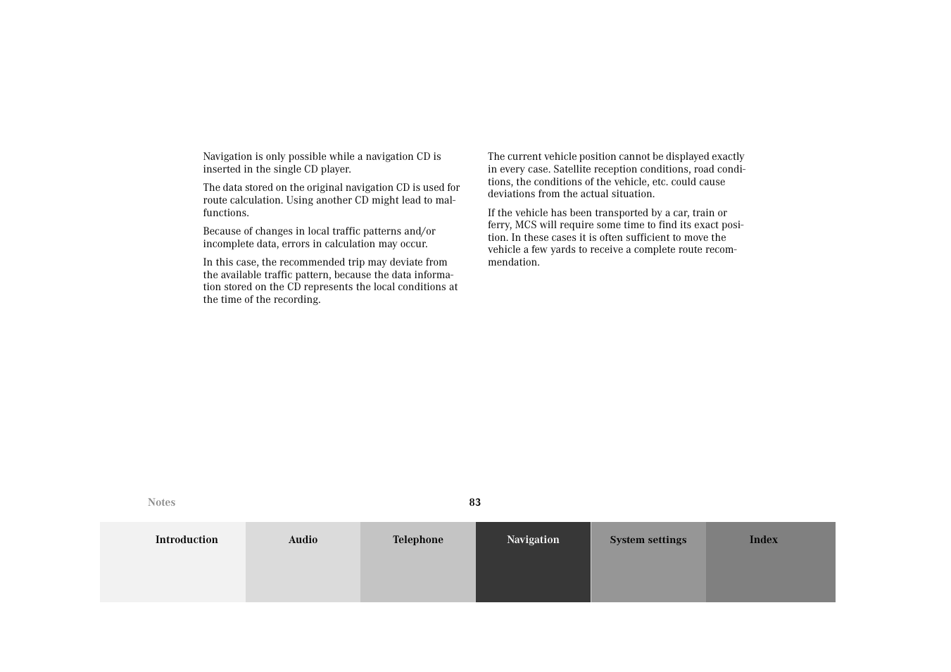 Mercedes-Benz M-Class 2002 COMAND Manual User Manual | Page 87 / 165