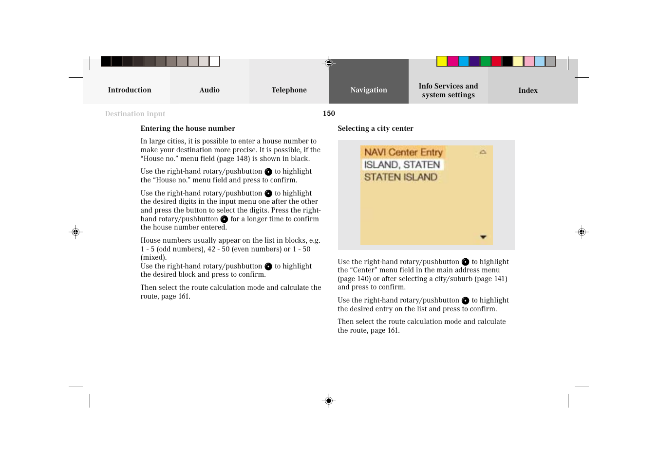 Mercedes-Benz C-Class 2002 COMAND Manual User Manual | Page 152 / 235