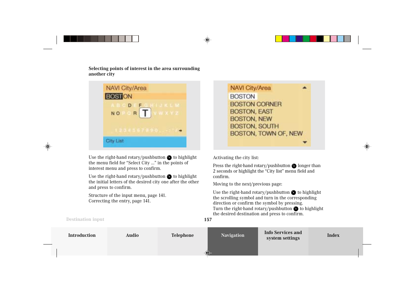 Mercedes-Benz C-Class 2002 COMAND Manual User Manual | Page 159 / 235