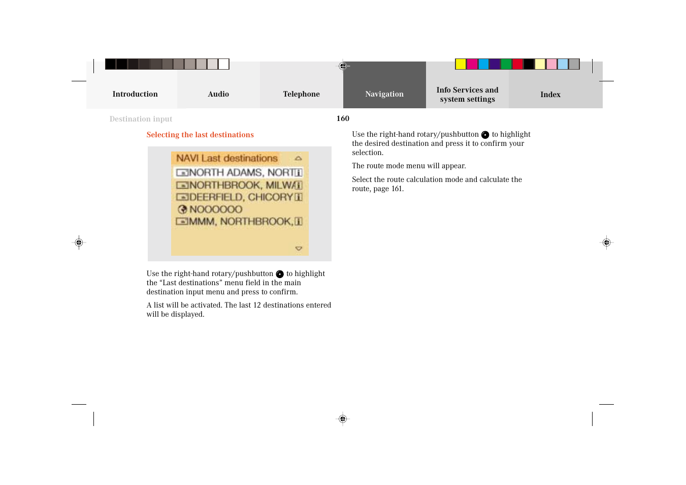 Mercedes-Benz C-Class 2002 COMAND Manual User Manual | Page 162 / 235