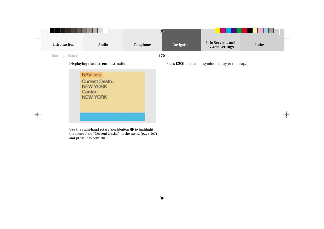 Mercedes-Benz C-Class 2002 COMAND Manual User Manual | Page 172 / 235