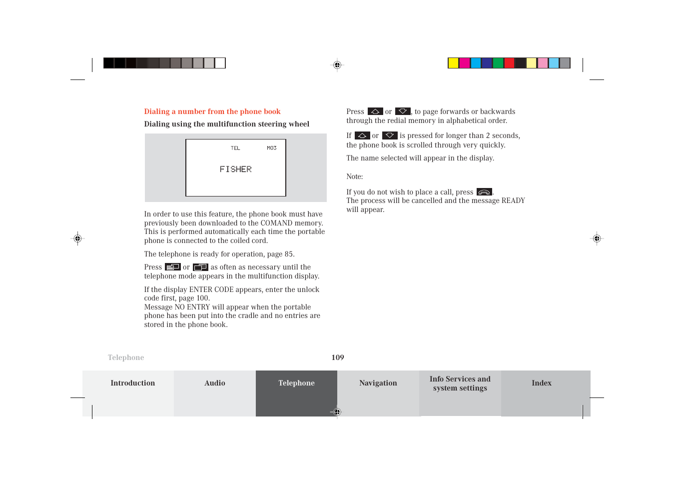 Mercedes-Benz S-Class 2002 COMAND Manual User Manual | Page 111 / 251