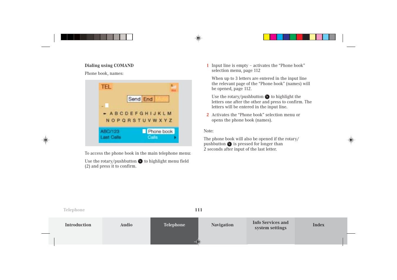 Mercedes-Benz S-Class 2002 COMAND Manual User Manual | Page 113 / 251