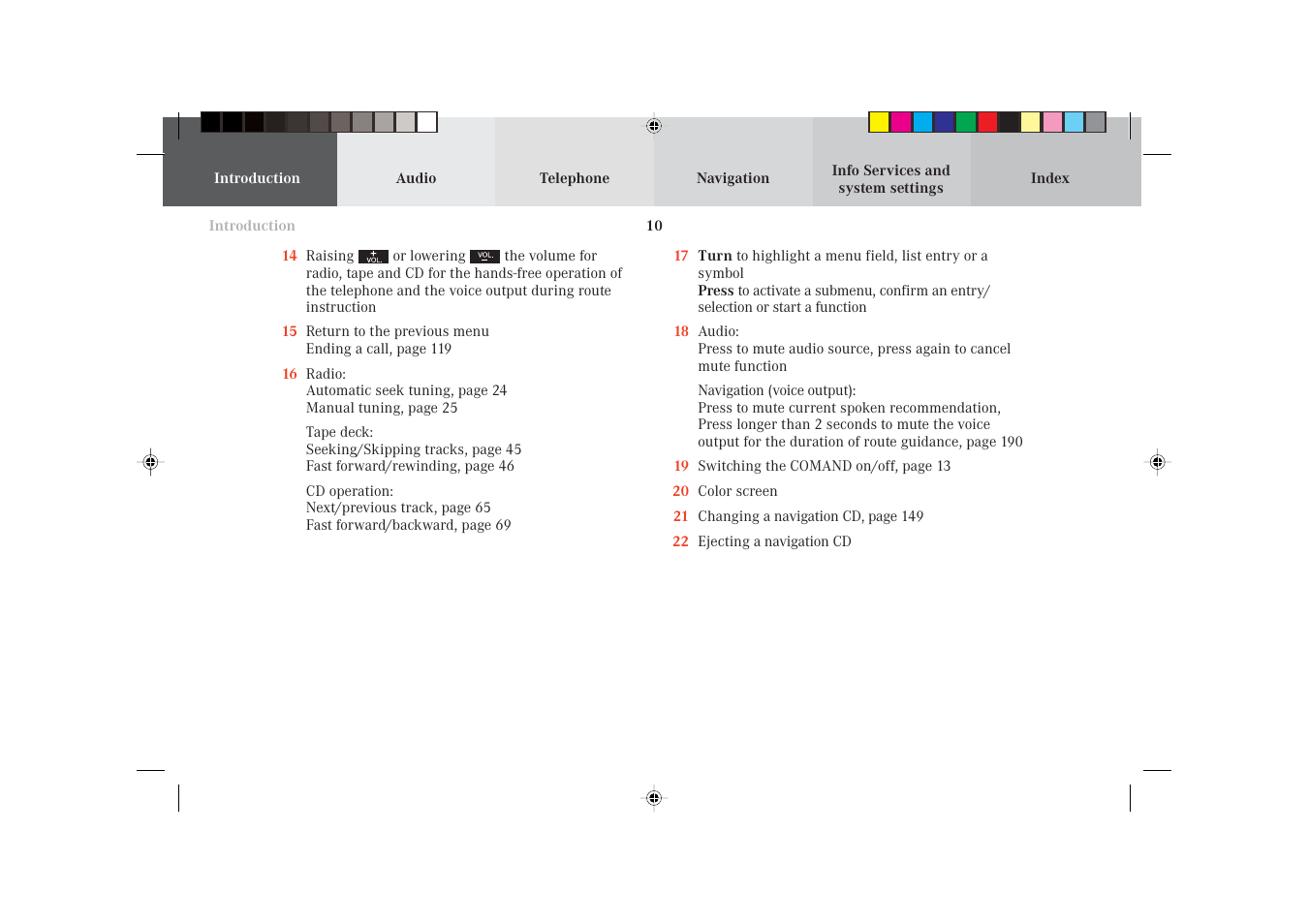 Mercedes-Benz S-Class 2002 COMAND Manual User Manual | Page 12 / 251