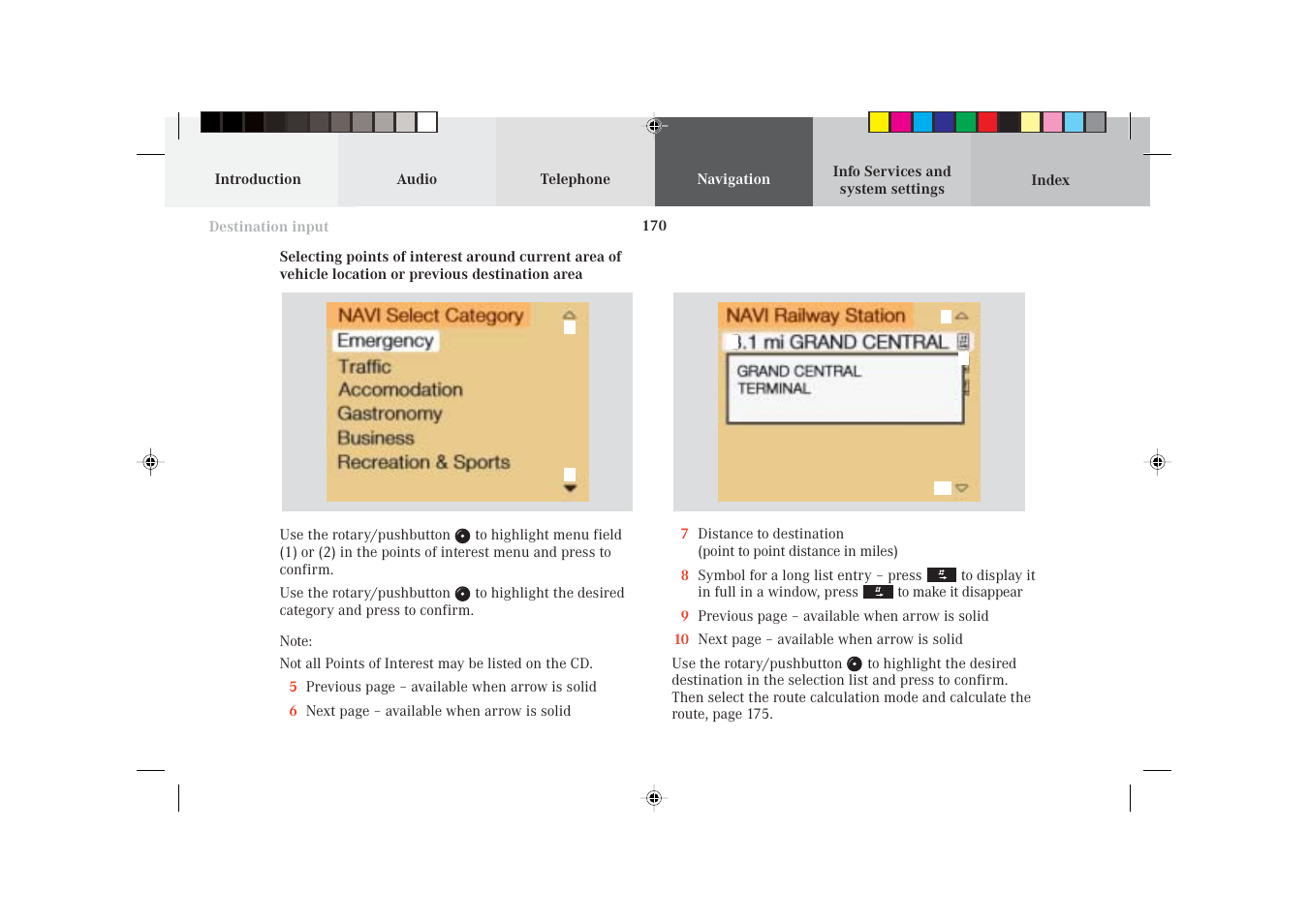 Mercedes-Benz S-Class 2002 COMAND Manual User Manual | Page 172 / 251