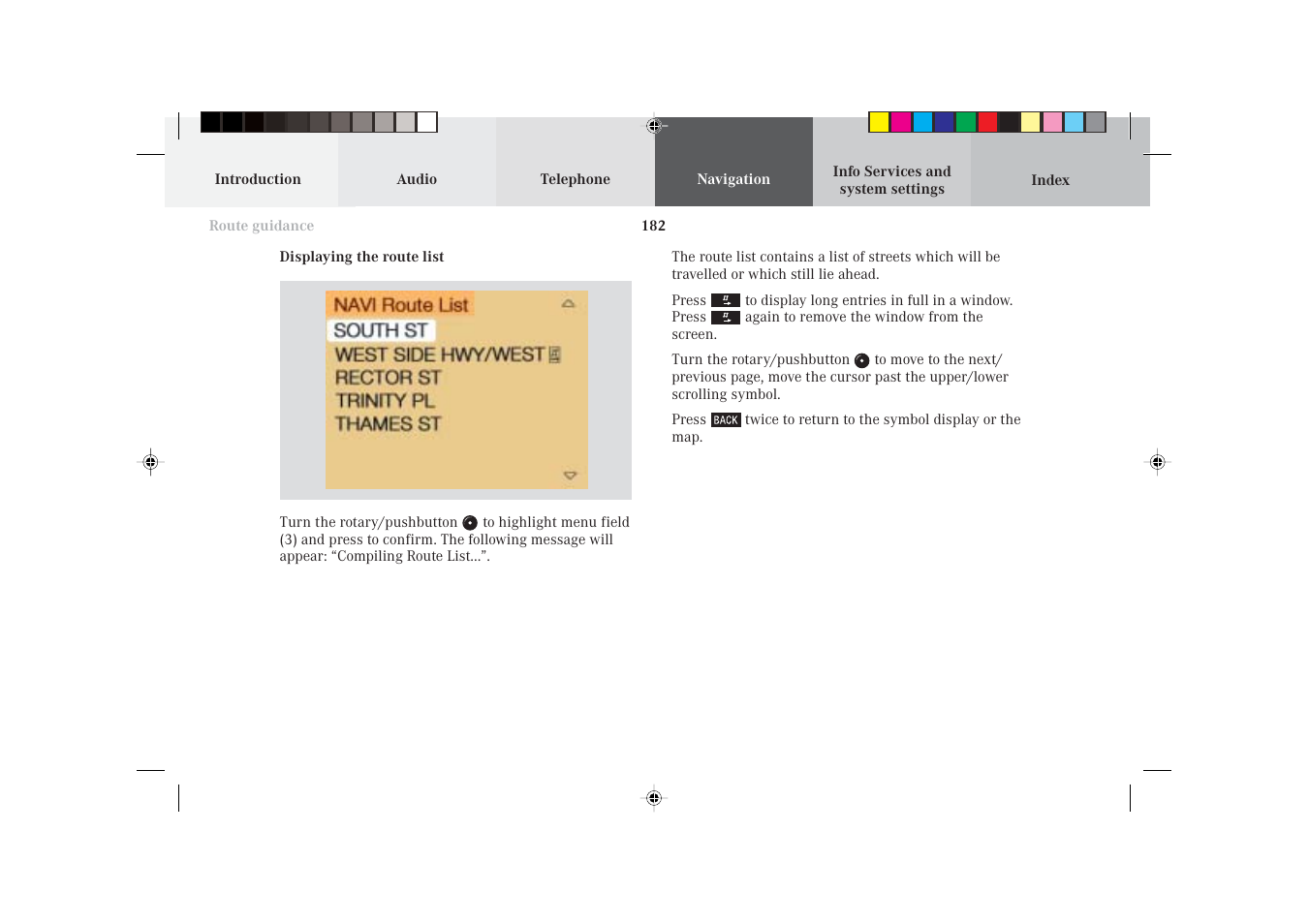Mercedes-Benz S-Class 2002 COMAND Manual User Manual | Page 184 / 251