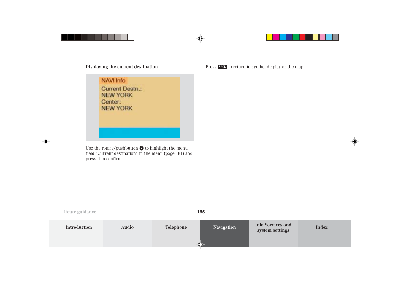 Mercedes-Benz S-Class 2002 COMAND Manual User Manual | Page 187 / 251