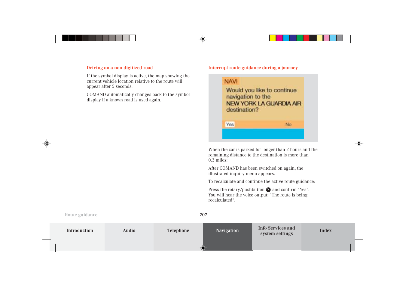 Mercedes-Benz S-Class 2002 COMAND Manual User Manual | Page 209 / 251
