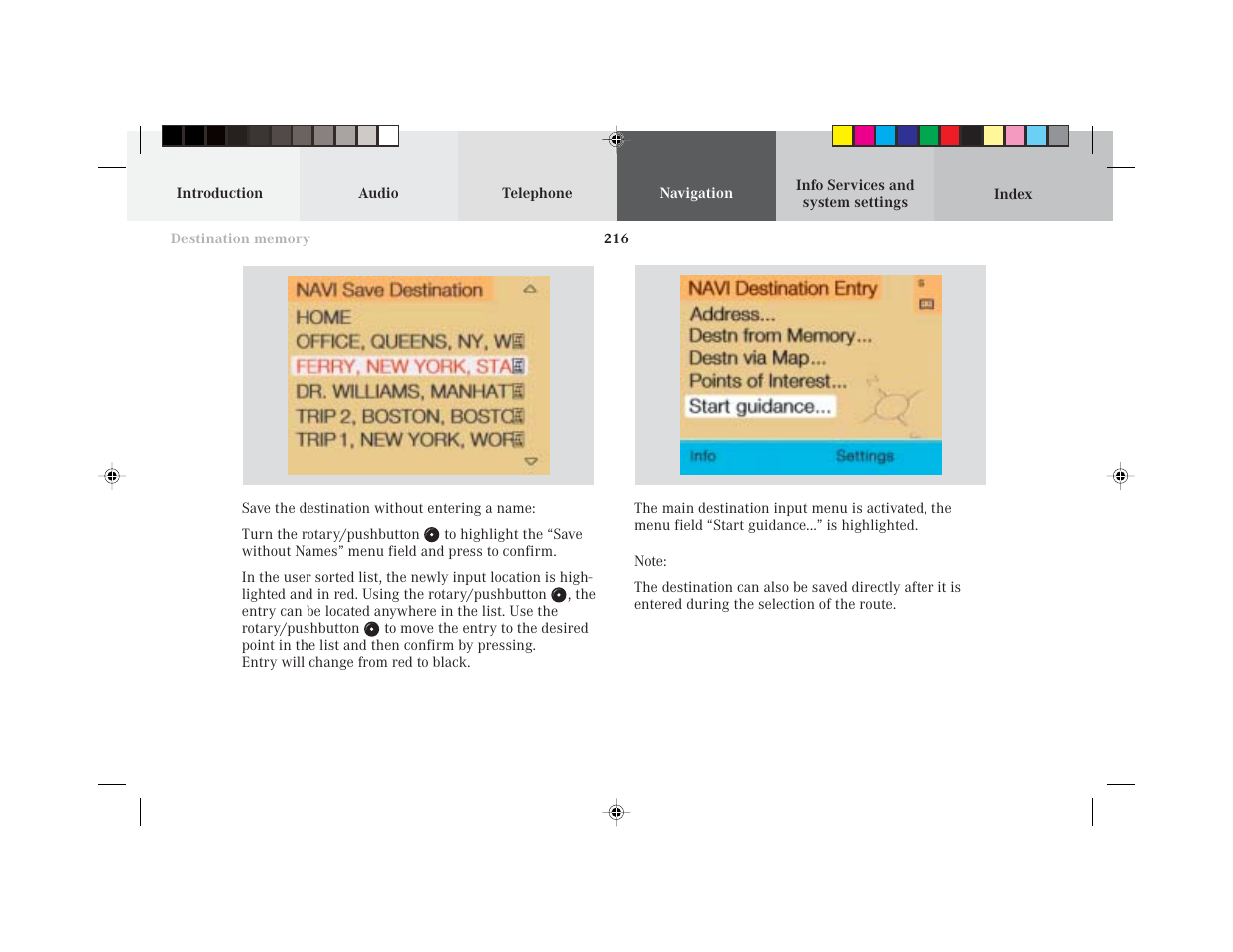 Mercedes-Benz S-Class 2002 COMAND Manual User Manual | Page 218 / 251